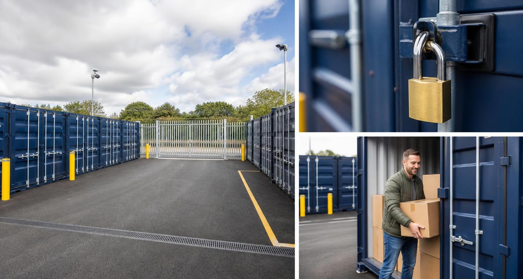 Padlock securing a storage container